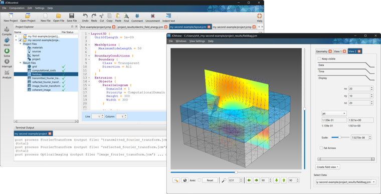 Control projects and inspect results interactively.