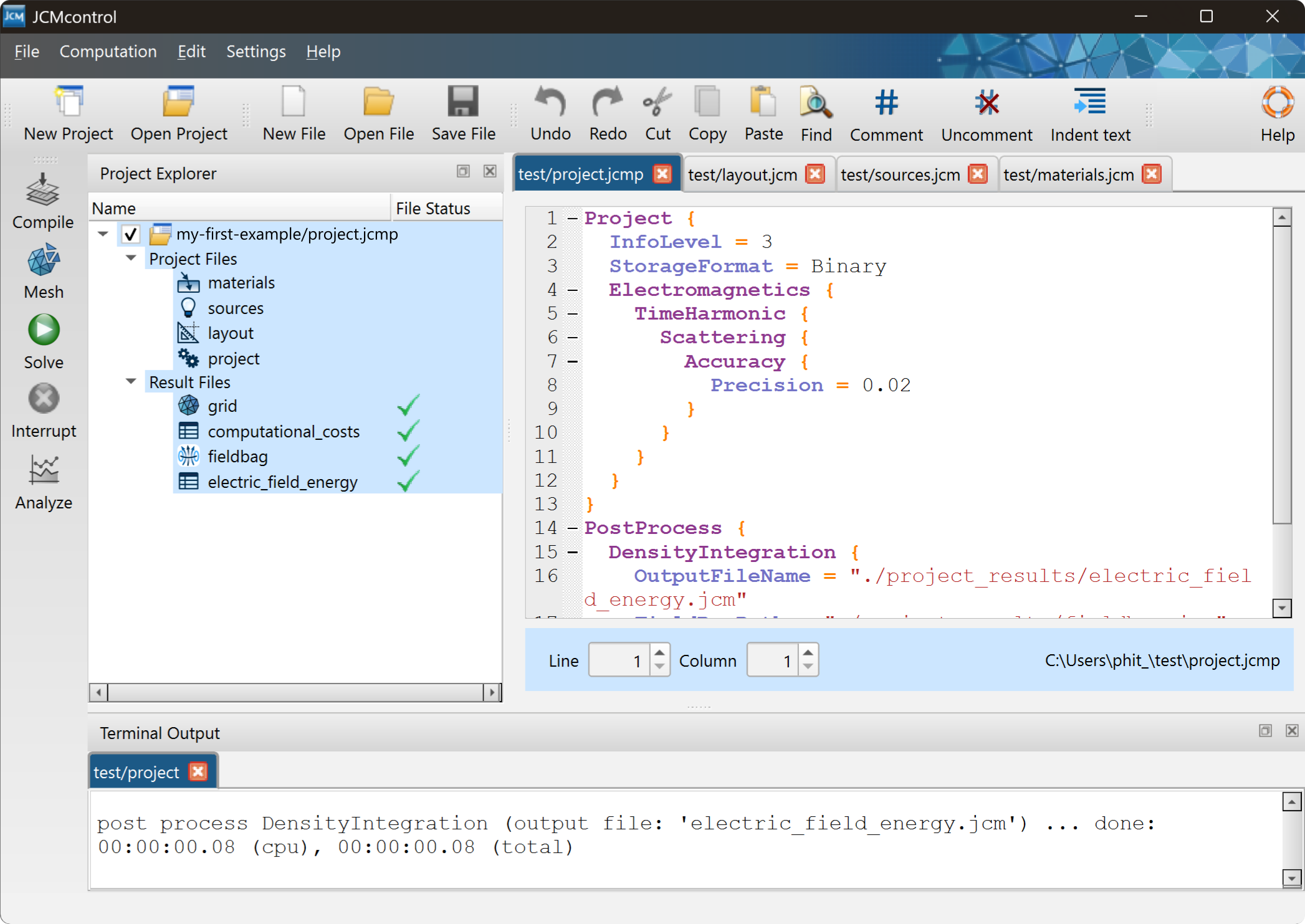 Open the project files.